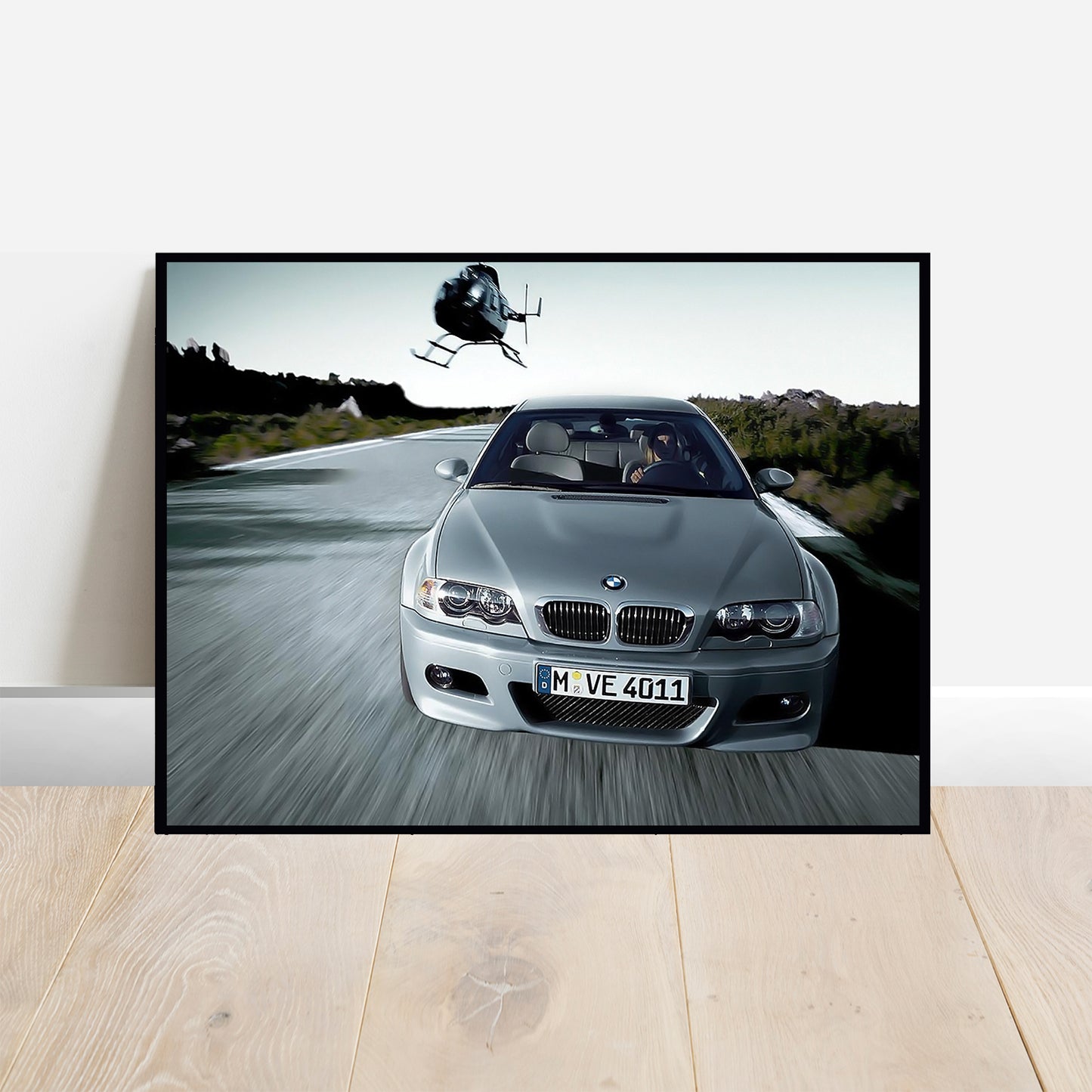 BMW E46 M3 Poster Helicopter Car Print