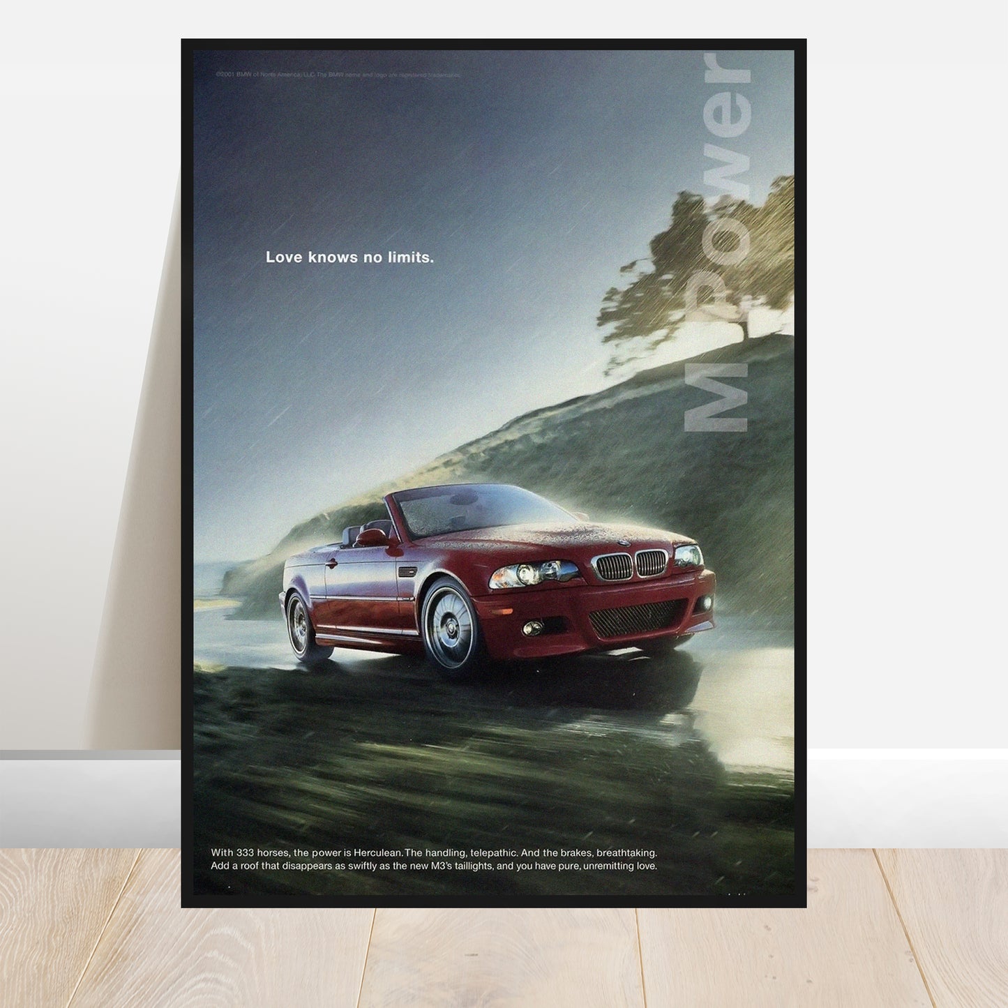 E46 M3 Poster Love Knows No Limits Car Print