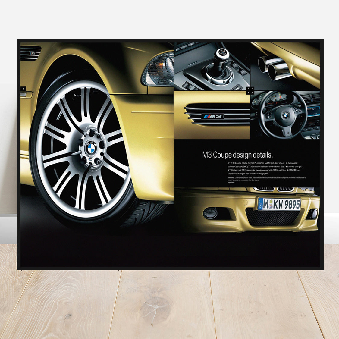 E46 M3 Poster Phoenix Yellow Car Print