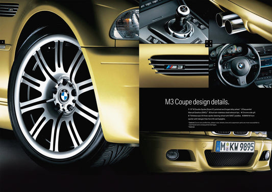 E46 M3 Poster Phoenix Yellow Car Print