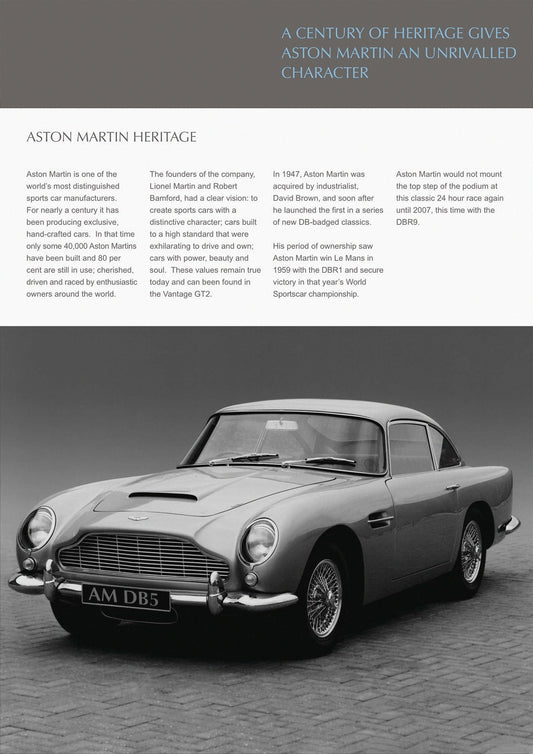 Aston Martin Poster DB5 Car Print