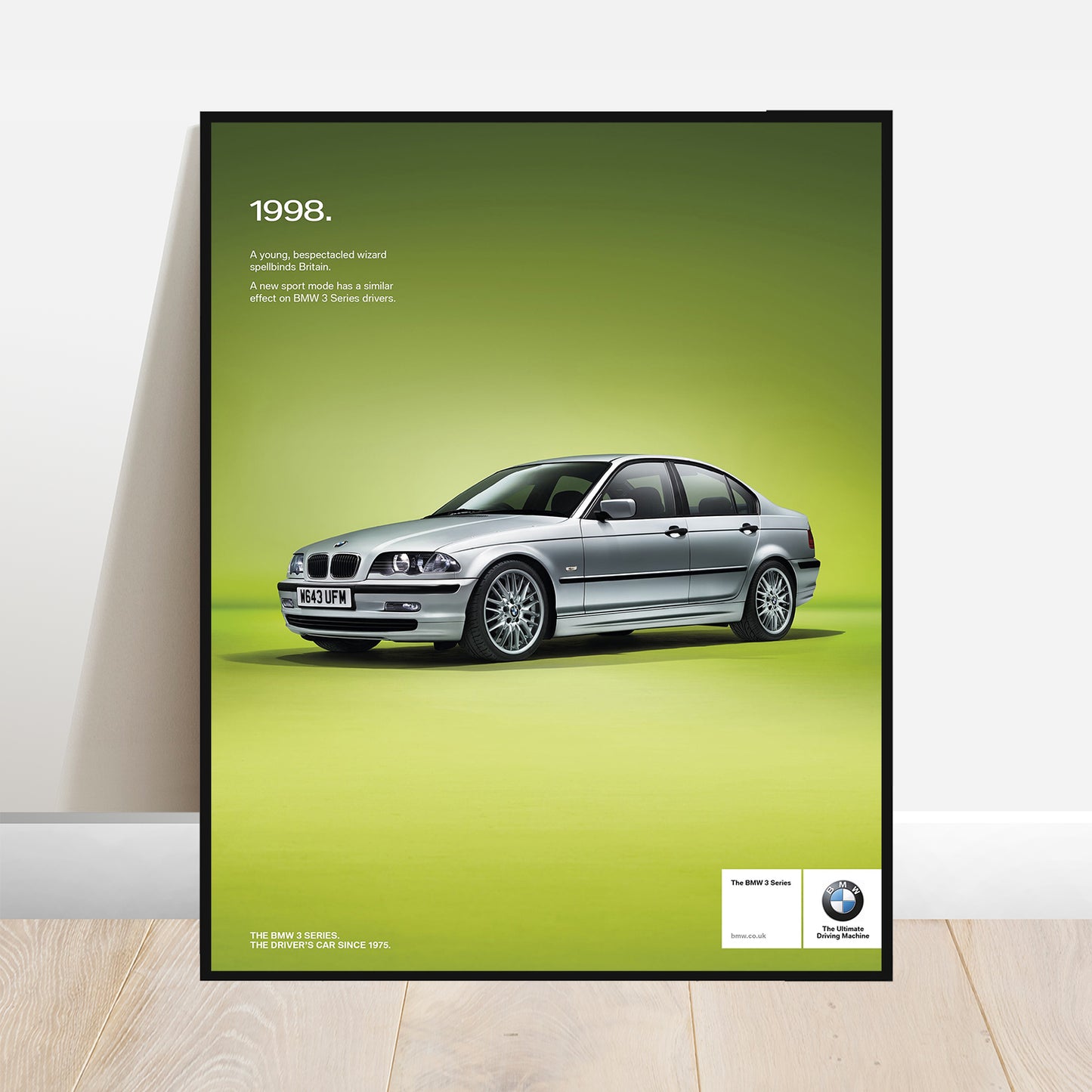 E46 M3 Poster 1998 Green Saloon Car Print