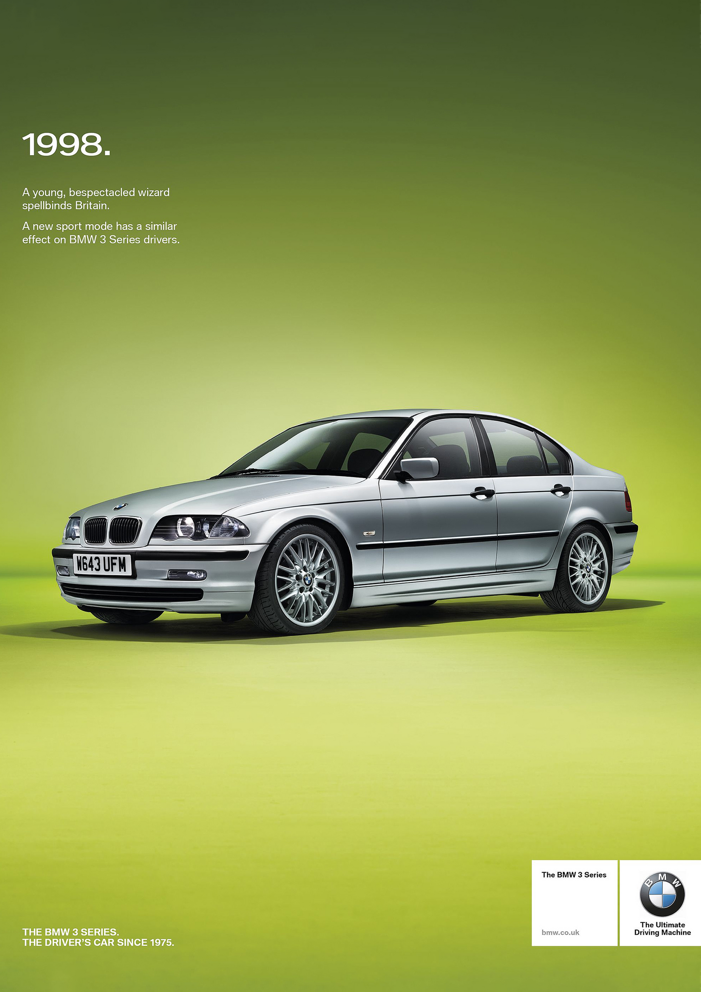 E46 M3 Poster 1998 Green Saloon Car Print