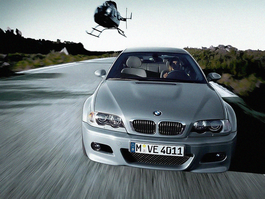 BMW E46 M3 Poster Helicopter Car Print