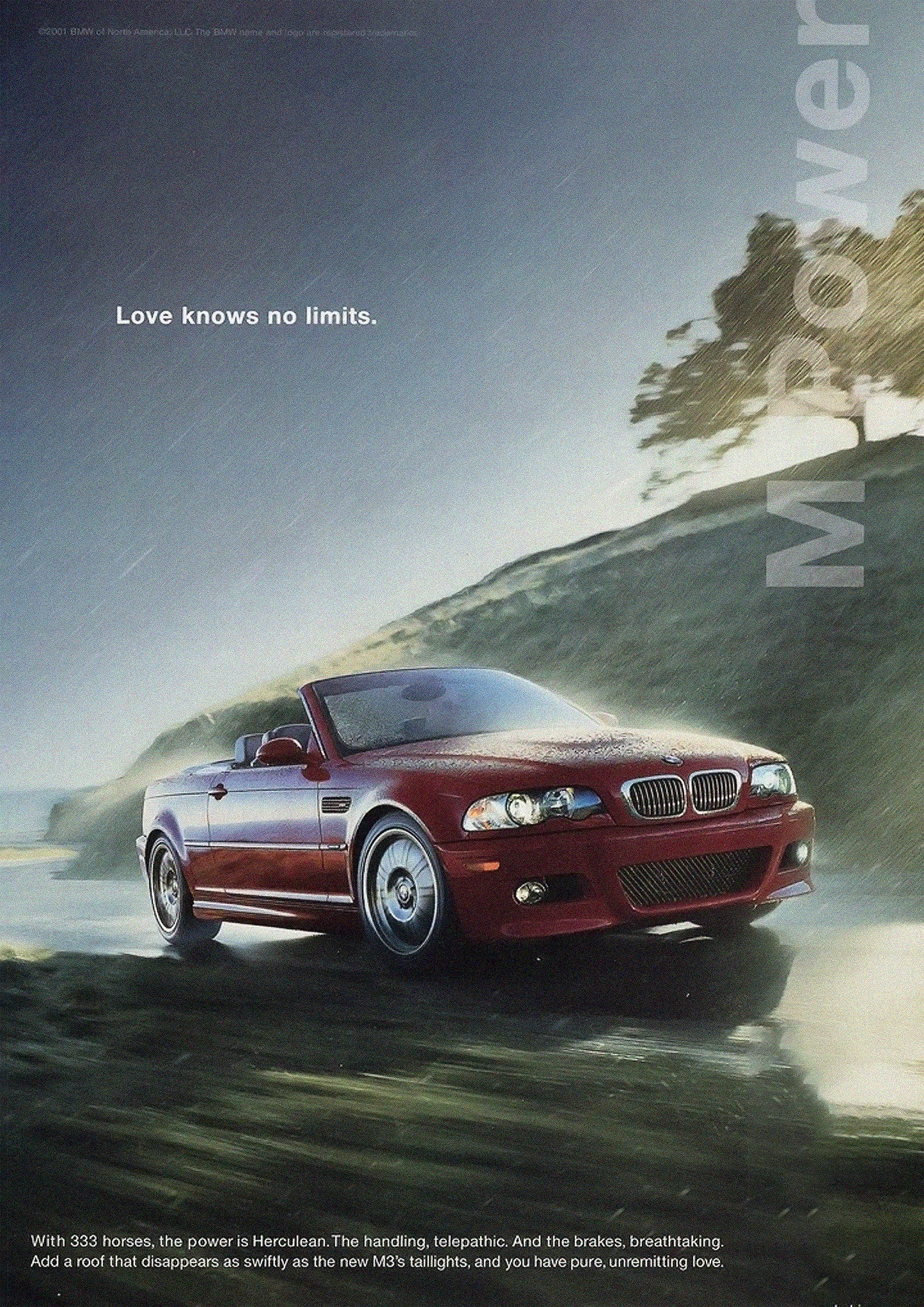 E46 M3 Poster Love Knows No Limits Car Print