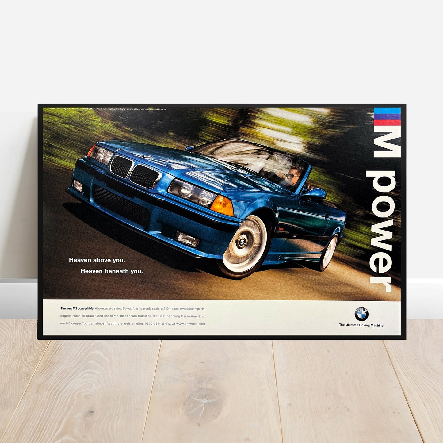 E36 M3 Convertible Heaven Above Car Print