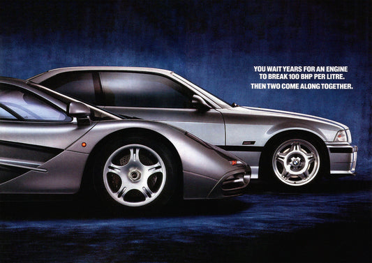 E36 M3 vs McLaren 100BHP Car Print
