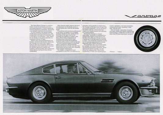 Aston Martin Poster Vantage Car Print